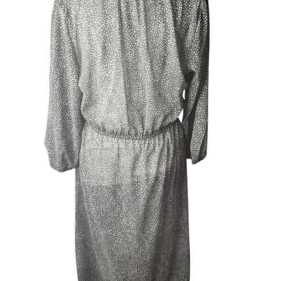 41 Hawthorn 3/4 Sleeve Chiffon Shirt Dress sheer no slip medium dots - Picture 6 of 8